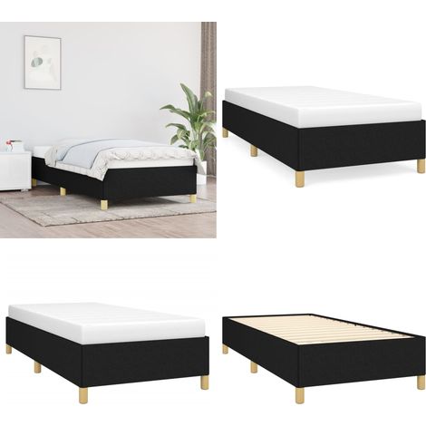 Bettgestell ohne Matratze Schwarz 90x200 cm Stoff - Bettrahmen - Doppelbett - Boxspringbetten - Lattenrost - Schlafzimmermöbel - Home & Living (1/5)