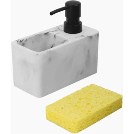 Dispenser manuale di sapone da banco, con pompa per lozione, flacone di sapone, dispenser a pompa in plastica, contenitore in resina, 200 ml/7 oz (colore: bianco) (1/5)