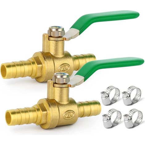 2 Pièces Robinet à tournant sphérique, Laiton, 8mm, 2 Voies, Avec 4 Pinces, Pour Circuit Pneumatique (1/5)