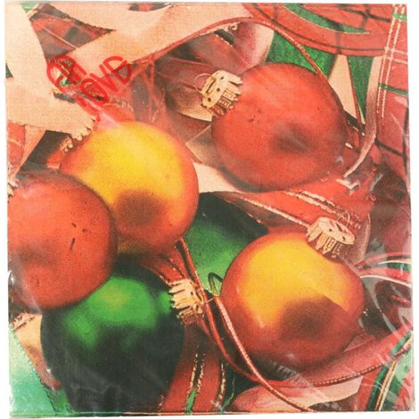 Set aus Papierservietten mit Christbaumkugeln