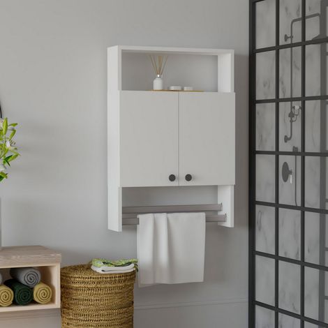 Mobile Pensile Tanagro, 2 Ripiani, Apertura Battente, 2 Ante, 60x87h cm Bianco (1/3)
