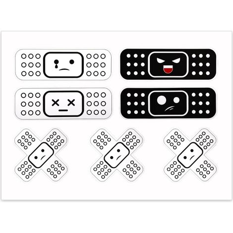 7pcs Autocollants de Bandage pour Voiture, Autocollants de Bandage Amusants pour Voiture Autocollant de Bandage Anti-Rayures pour Voiture Autocollant pour Pansement pour Voiture Camion Véhicule (1/5)