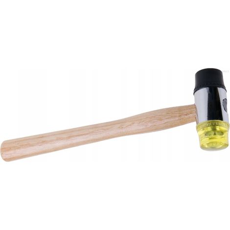 Mazzuola con testa in gomma di Ø 32 mm e manico in legno (1/3)