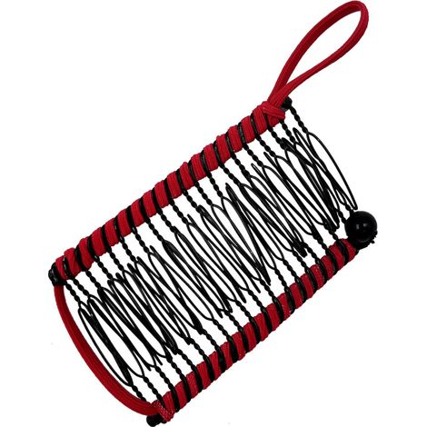 Pinza para el cabello tipo banana extensible, peine doble, accesorio para cabello grueso y elástico, 20 dientes, color rojo.