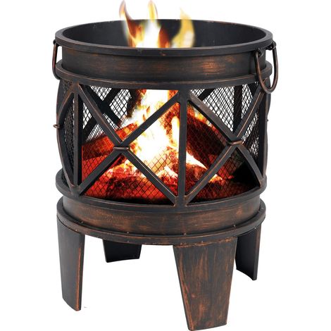 Tepro Feuerstelle Terrassenofen Ofen Feuerkorb Kamingrill Gartenkamin Gracewood (1/4)