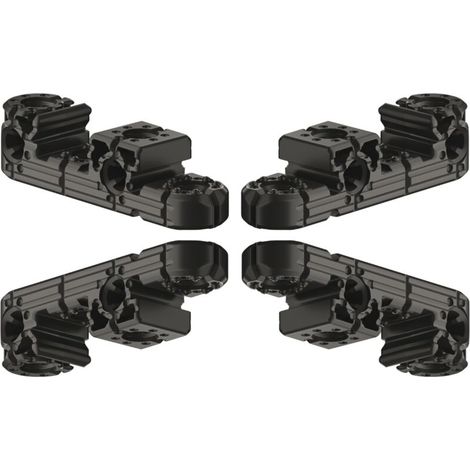 4x Ferrure d'assemblage universelle 64x16x16mm avec d'innombrables applications en polycarbonate noir Montage Equerre Polyvalent Meuble Intérieur Angle Connecteur (1/5)