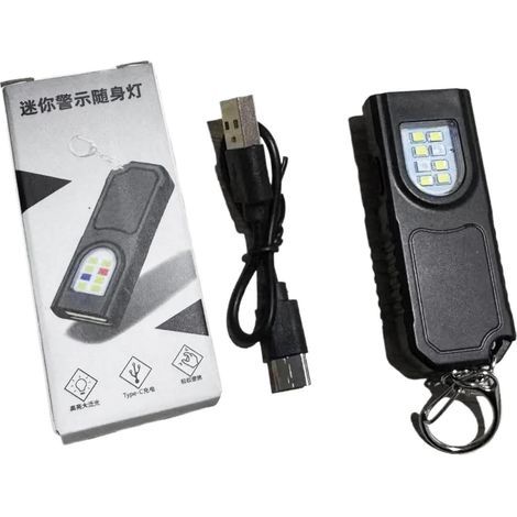 Bright Magnetic Rechargeable USB Keychain Flashlight, Keyring Flashlight, for Walking, Camping, Night Work, Home, Running, Outdoor Survival, Hiking, Fishing (1/5)