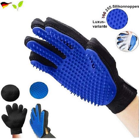 MINKUROW 【Versión Mejorada】 Guante De Pelo Para Mascotas - El Original Cepillo De Pelo Guantes De Depilación Cepillo Para Perros Depilador Peluquería Gato Perro Mascota Peluquería Muebles Sofá (Azul) (1/5)