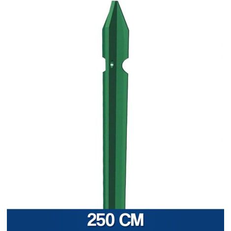PALO PALETTO FERRO PLASTIFICATO VERDE PALETTI A T PER RECINZIONE RETE 16956V 250 (22083)