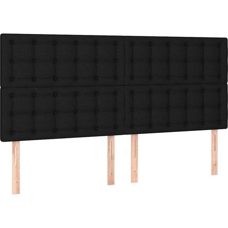 Maison Exclusive - Cabecero de cama de tela negro 160x5x118/128 c (1/5)