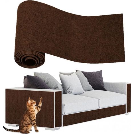 Protection pour canapé, 200 x 40 cm, anti-griffures de chat, convient aux canapés et aux coins, marron.