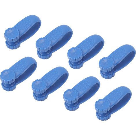 Outil de pression manuelle en plastique (lot de 8) : pince d'acupression pour la main, à appliquer entre le pouce et l'index, pour soulager les migraines et les maux de tête (bleu). (1/5)