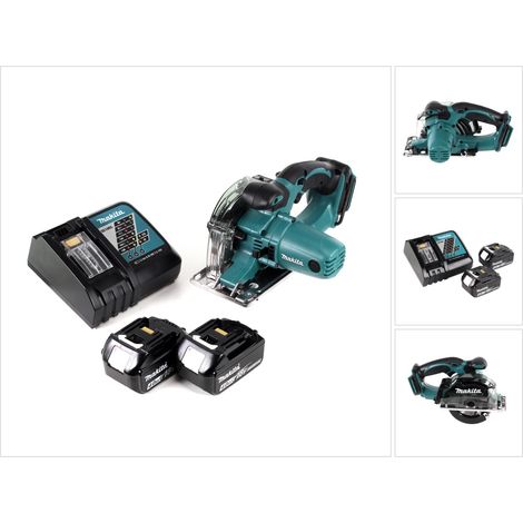 Makita DCS 552 RM 18 V Scie circulaire à main sans fil métal 136 mm + 2x Batteries 4,0 Ah + Chargeur + Lame de scie et lunettes de protection (1/5)