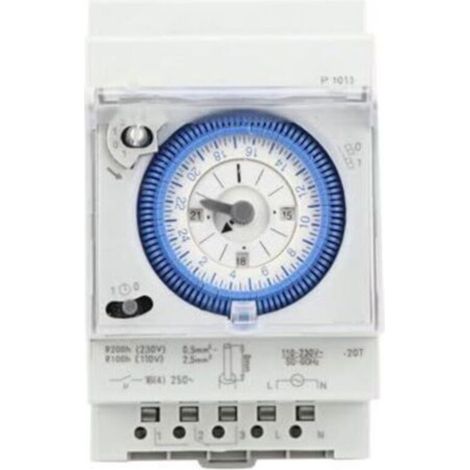 Horloge Piscine Mécanique 16A 250V Programmateur Piscine Horloge Chauffe Eau 15 Minutes 24 Heures pour Hogar, Cocina, Interior, Exterior Iluminación Exterior