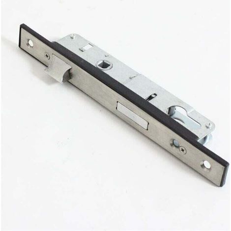 Serrure à encastrer monopoint de porte de jardin 85 mm en acier inoxydable (1/2)
