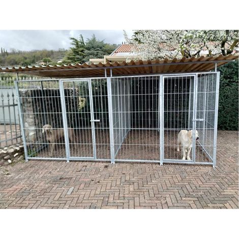 2 box per cani da esterno coperto con zincatura a caldo ciascuno da 300x200x altezza 180 cm (1/5)
