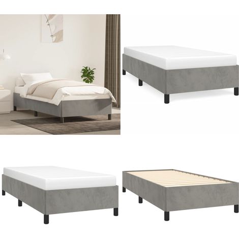 Bettgestell ohne Matratze Hellgrau 90x190 cm Samt - Samtbett - Bettrahmen - Doppelbett - Boxspringbetten - Nachttisch - Home & Living (1/5)
