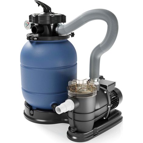 Wiltec Filtro a sabbia per piscina, pompa autoadescante per piscina 260 W, serbatoio per 21 kg di sabbia, per piscine fino a 20 m³ (1/5)