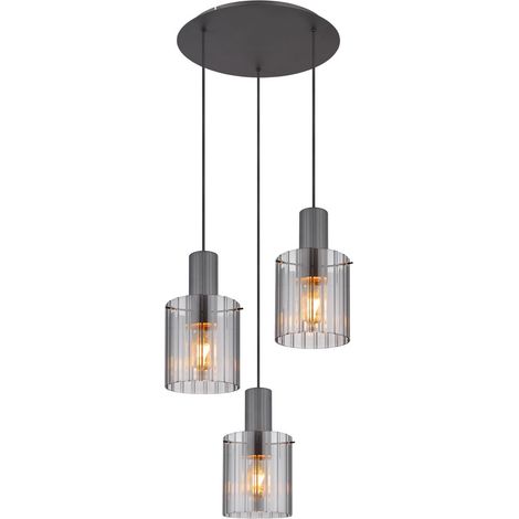 Globo - lámpara colgante - TULIVAR - negro - vidrio - Ø 48cm -
