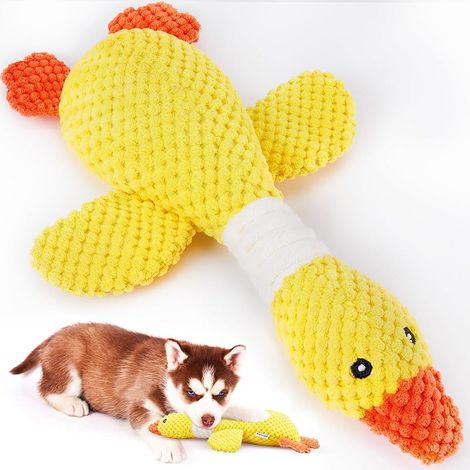 Vitscan Jouets pour Chiens Durables pour Petits et Grands Chiens, Jouet à Mâcher pour Chiens Agressifs, Jouets Couineurs Interactifs pour Chiots, Peluche en Forme d'Oie, Jouet à Mâcher (1/5)