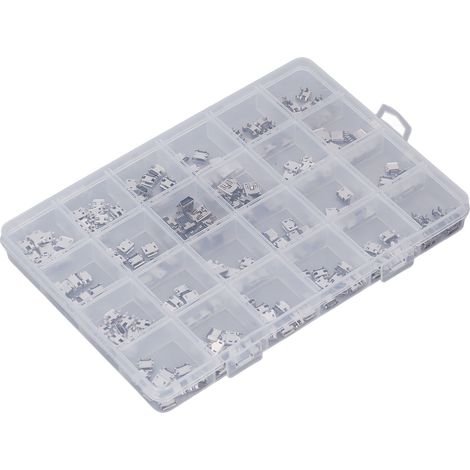 Ensemble de 240 connecteurs micro USB en acier inoxydable à une rangée, prises femelles USB (1/5)