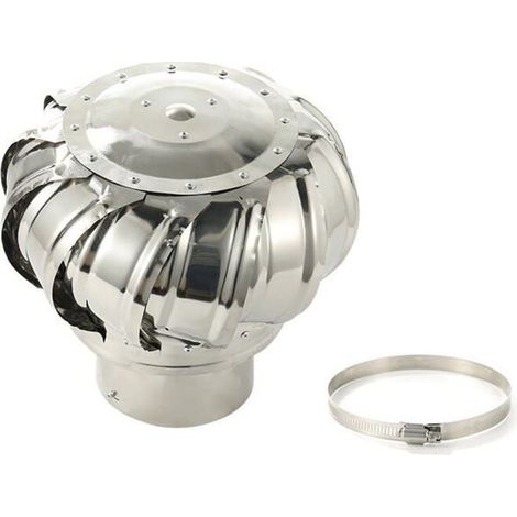 Extracteur de fumées rotatif éolien en inox, chapeau de cheminée, 110mm Extracteur Rotatif Grille, Chapeau Cheminée Extracte Odipie (1/4)