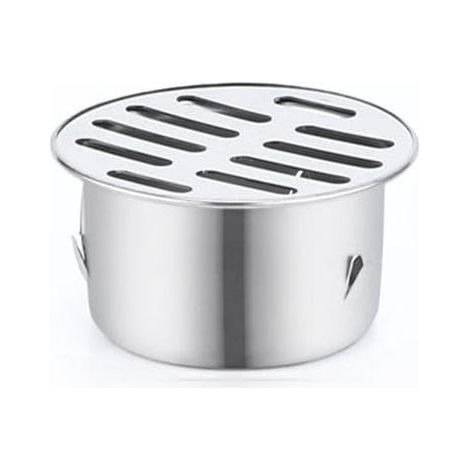 Siphon De Sol Rond en Acier Inoxydable, Grille De Goutte, Filtre Anti-Encrassement, Outils De Maison pour Balcon, Cour,Siphon De Sol pour Toit, Terrasse, Jardin ExtéRieur (ø63 mm) (1/5)