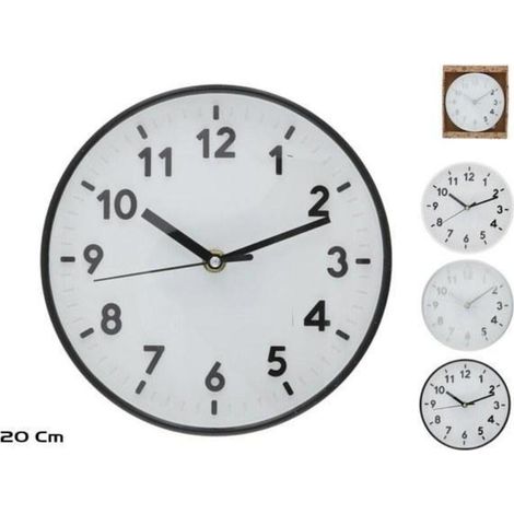 reloj de pared y cocina 3d firmyn diametro 20 cms fondo blanco aro negro