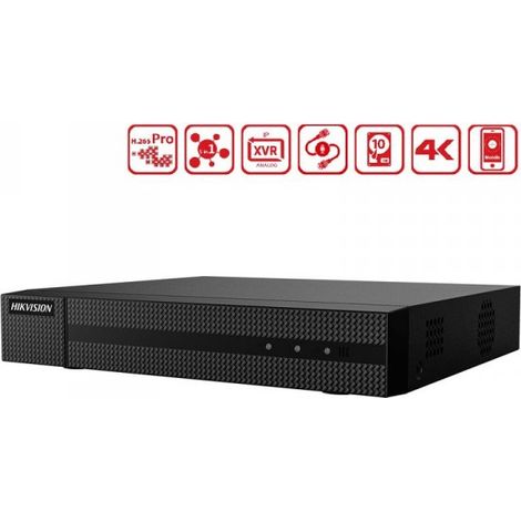 Videoregistratore DVR 4 Canali 5 In 1 HDTVI AHD CVI CVBS IP 4CH@4MP P2P Cloud H.265+ HiWatch HWD-6104MH-G2 (1/5)