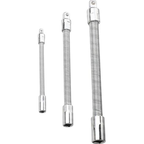 Rallonge pour forets 3 Pièces Barres Métalliques Portables Et Pliables Kit Rallonges Douilles Flexibles Pour Réparation Moteur Auto, Entretien Véhicule Automobile, Maintenance (1/5)