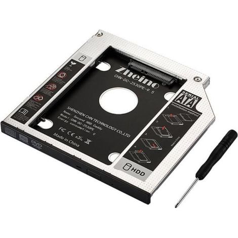 Caddy HDD SSD 2.5 - Zheino - CHN-DC-2530PE-9.5 - Aluminium - 9.5mm - SATA (1/3)