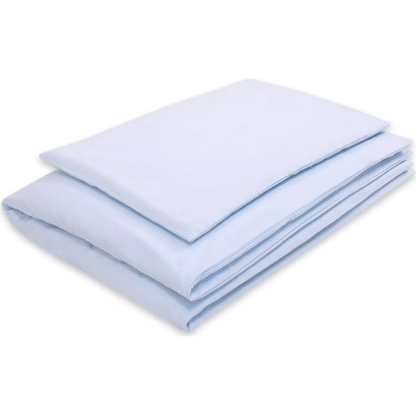 Kinderbettwäsche aus Baumwolle, 2-teiliges Set, Kissenbezug 60x40 cm und Bettbezug 120x90 cm – blau (1/4)