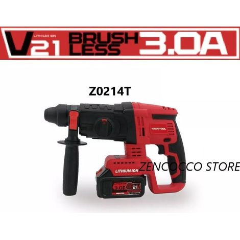 MARTELLO PERFORATORE 26MM 2 BATTERIE 21V 3.0Ah DEMOLITORE TASSELLATORE - Z0214T (1/4)