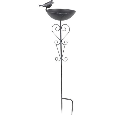 Metall Gartenstecker Vogeltränke Vogelbad Wasserstelle Futterschale Gartendeko (1/2)