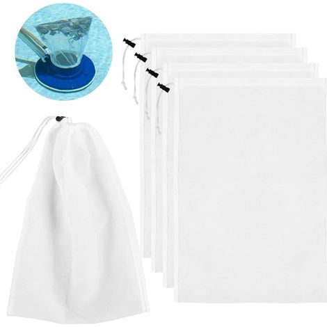 Sac Filtrant Aspirateur Piscine 4 Pièces Sacs pour Aspirateur de Piscine Filtre Tissu Accessoires pour Le Nettoyage des Feuilles et des Débris de la (1/5)
