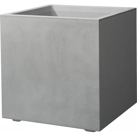 Vaso quadrato con riserva d’acqua Millenium, 39x39x39 cm, sandstone