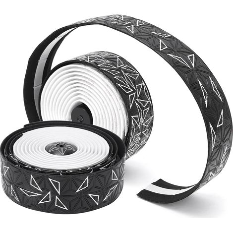 Ruban de guidon route PU antidérapant respirant haute élasticité noir et blanc (1/5)