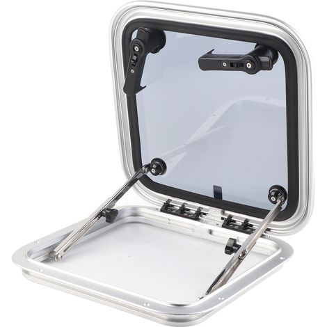 Hublot de ventilation carré à ouverture coulissante pour bateau, 360 x 360 mm, avec fenêtre d'évacuation pour bateaux, yachts et camping-cars d'une épaisseur de 3 à 23 mm. (1/5)