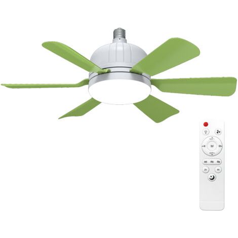 Ventilateur de plafond avec éclairage intégré et pales amovibles - 6 pales - Température de couleur réglable de 3000K à 6500K - Télécommande incluse - Idéal pour la chambre, la chambre d'enfant, le bu (1/3)