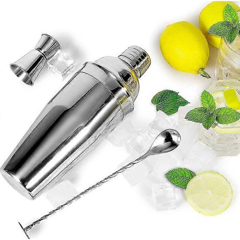 Ensemble de bar à cocktails de 710 ml (24 oz) - Mélangeur à margaritas professionnel avec shaker, doseur et cuillère à mélanger - Ensemble de bar professionnel en acier inoxydable (1/5)