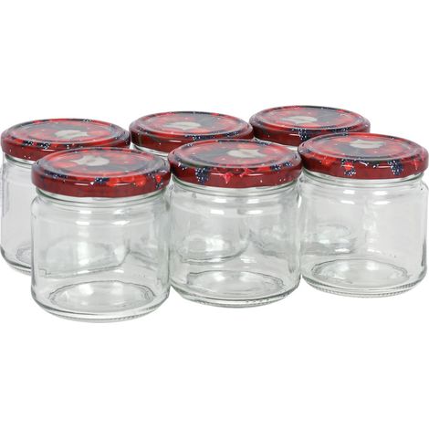 Einmachgläser 6er-Set 210ml Marmeladengläser Vorratsglas Schraubdeckel Früchte