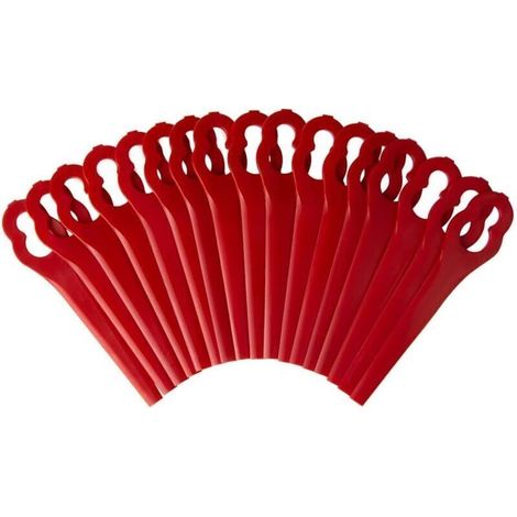 Paquet de 100 lames PA6, lames de rechange en plastique, pour tondeuses à gazon sans fil Einhell GE-CT 18 Li, GC-CT 18/24 Li, BG-CT 18 Li et RG-CT 18 Li.
