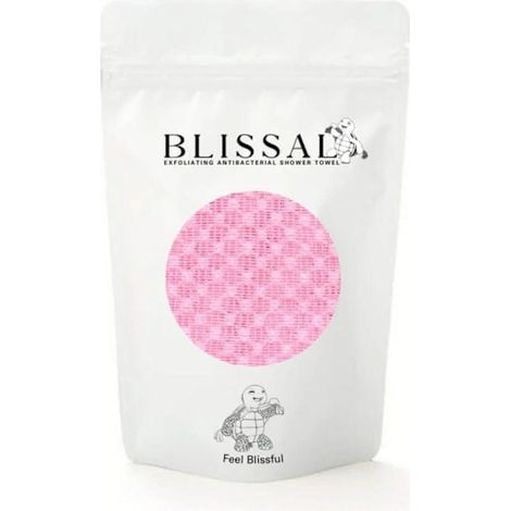 Serviette de douche exfoliante Blissal, serviette de bain exfoliante Blissal rose, 1 pièce (23×100 cm)