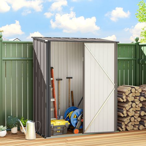 Cabanon de jardin Cabanon de jardin - porte verrouillable - noir - résistant aux intempéries - 161,5 cm x 94,5 cm x 196 cm - Pratique