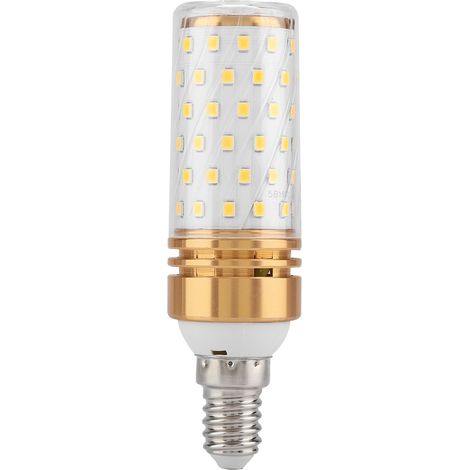 Ampoule LED E14 16W blanc chaud en forme d'épi de maïs, AC85-240V, alliage doré (1/5)