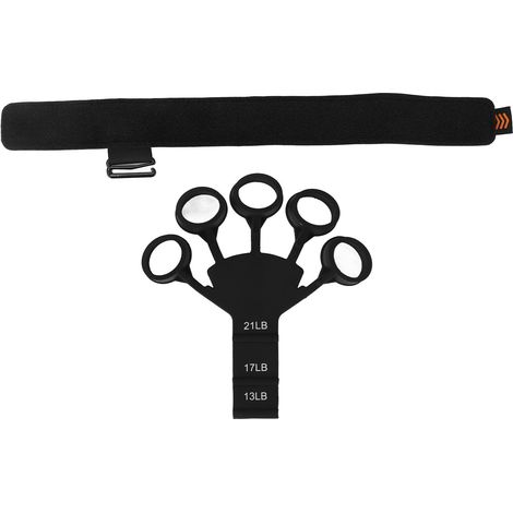 Exerceur de doigts en silicone noir, renforçateur de préhension manuelle pour arthrite et syndrome du canal carpien, rééducateur de force. (1/5)