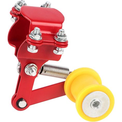 Motorcycle Chain Tensioner, Universal Adjustable Chain Adjuster, Modified Roller Chain Adjuster Tool for Most Motorcycles (Red) (1/5)