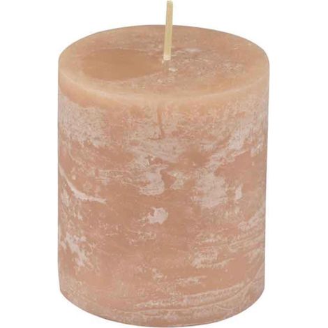 Bougie Pilier Déco "Rustique" 7cm Taupe (1/2)