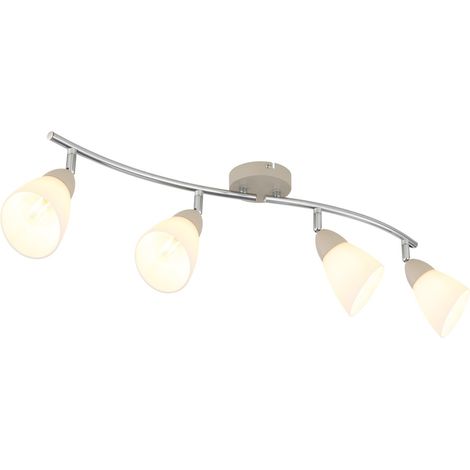 Spot de plafond, lampe de salon, spot orientable, sable, métal, H 70 cm (1/5)
