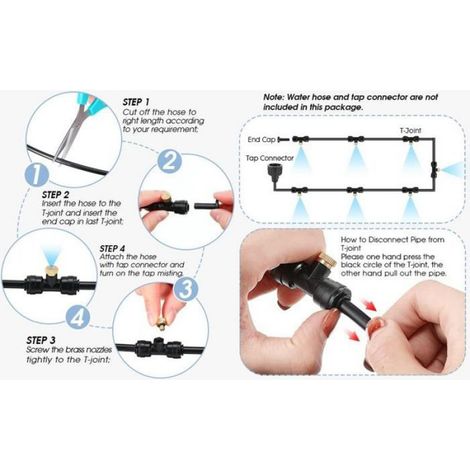 Kit Arrosage Automatique Extérieur - Buse Brumisateur En Laiton - Pour Système Refroidissement Jardin Terrasse - 10 Pièces (1/5)